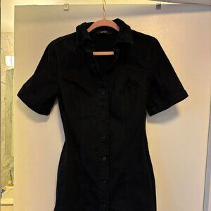 & Other Stories Black Denim Mini Dress